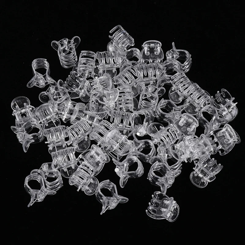 50Pcs Transparent 6 Claws Orchid Clips Plastic Butterfly Flowers Support Clear Fixer For Garden Vine Stem Plants Climbing Oasis Select