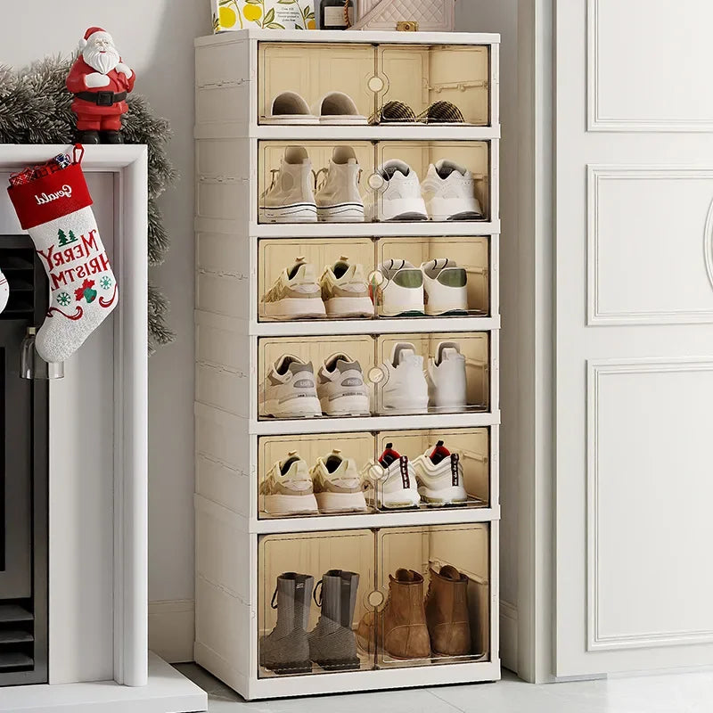 Home dust-proof shoe cabinet, no installation required, foldable transparent folding shoe box, large capacity shoe storage box Oasis Select