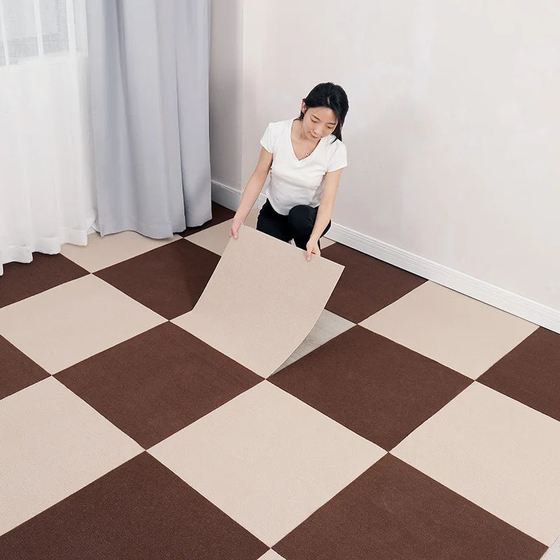 30X30cm Self-adhesive Anti Slip Splicing Block Floor Mute Rug Bedroom Mat Carpet Water Absorption and Anti Slip Living Room Home Oasis Select