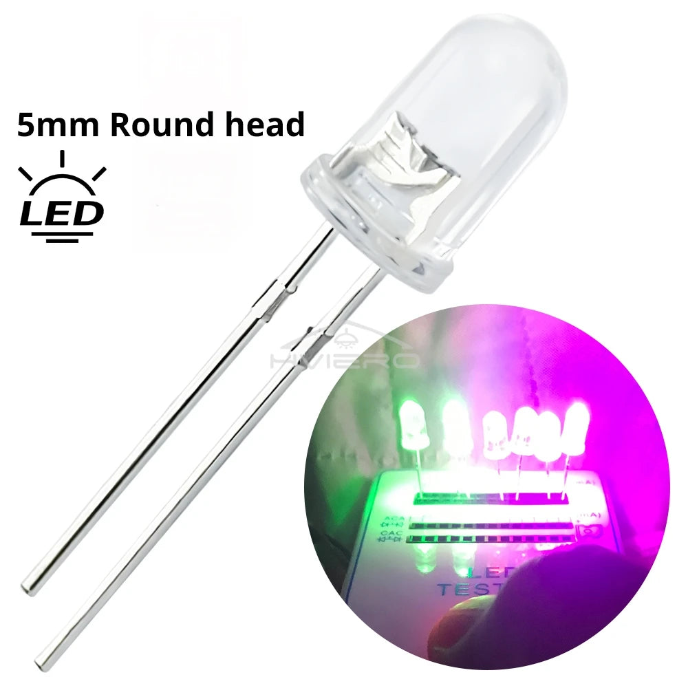 5mm Super Bright LED Diodes 100/200 Pack – 9 Colors