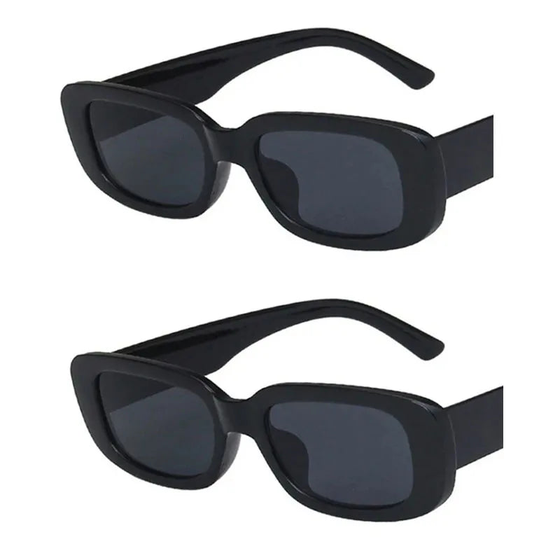Fashion Sunglasses Classic Retro Square Glasses Women Brand Vintage Travel Small Rectangle Sun Glasses Female Eyewear Anti-Glare Oasis Select black-black