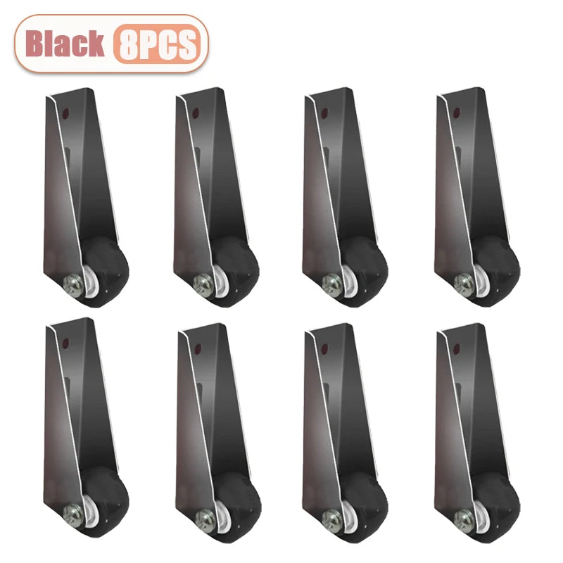 1-30PCS Heavy Duty Directional Pulley for Sliding Door Vertical Side Mount Track Support Anti Sag Wheel for Furniture Home Use Oasis Select Black-8PCS