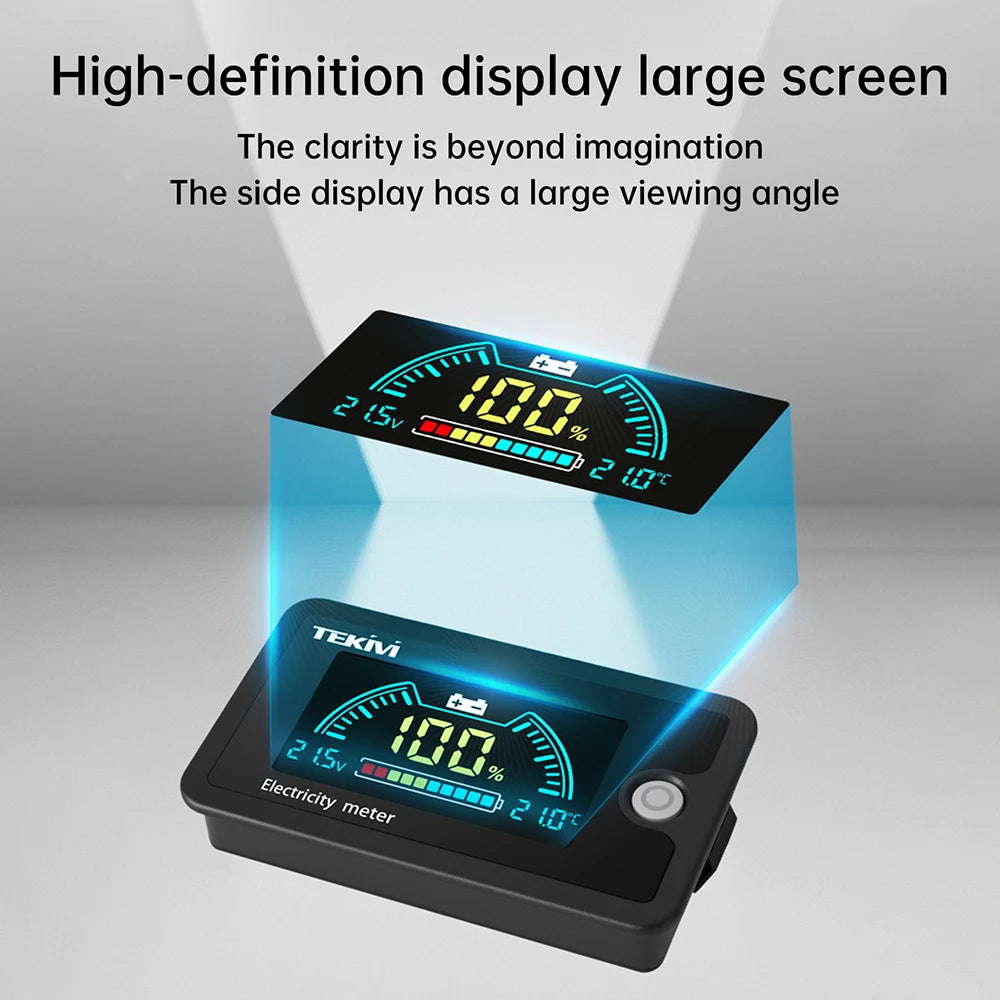 DC 8-100V LCD Digital Voltmeter Ternary/Lithium Iron Phosphate/Lead Acid Battery Capacity Indicator With Temperature Alarm Oasis Select