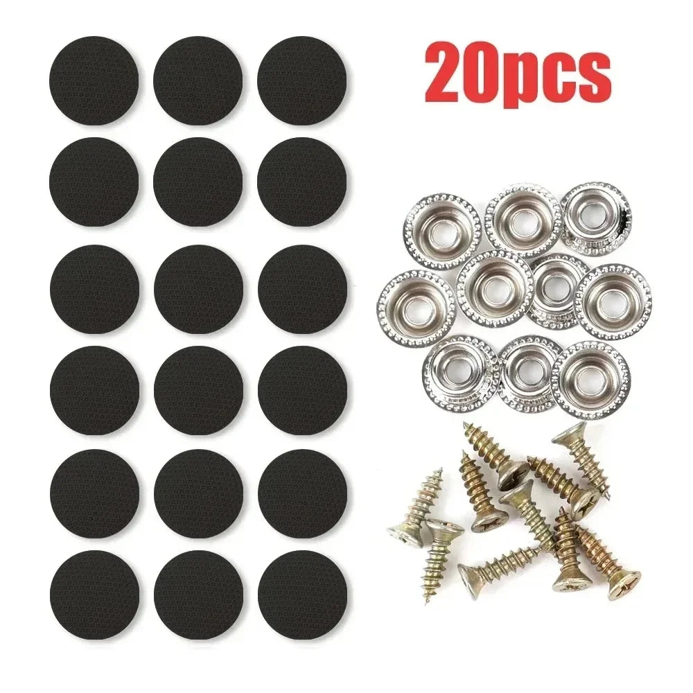 Car Roof Cloth Fixing Buckle Snap Rivets Retainer Car Interior Ceiling Buckles Headliner Auto Roof Metal Buckle Auto Accessories Oasis Select black 20pcs
