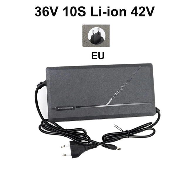 Newly Upgraded Lithium Battery Charger 36V 42V / 48V 54.6V 2A 5A Digital Display Power Supply Adapters DC5525 With Fan EU Plug Oasis Select No LED