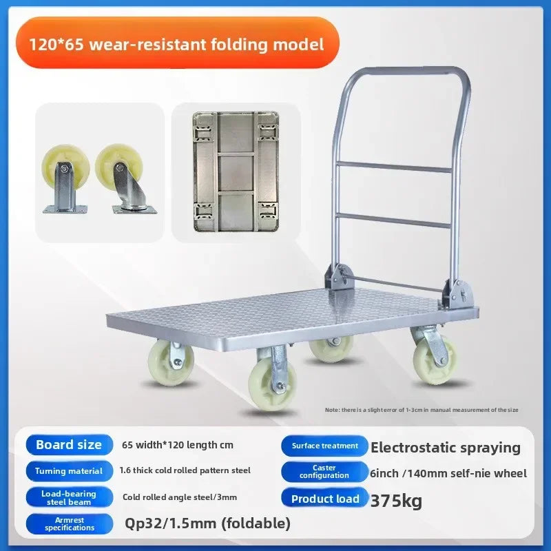 Multi-functional Trolley Flatbed Trailer Moving Pulling Load Bearing