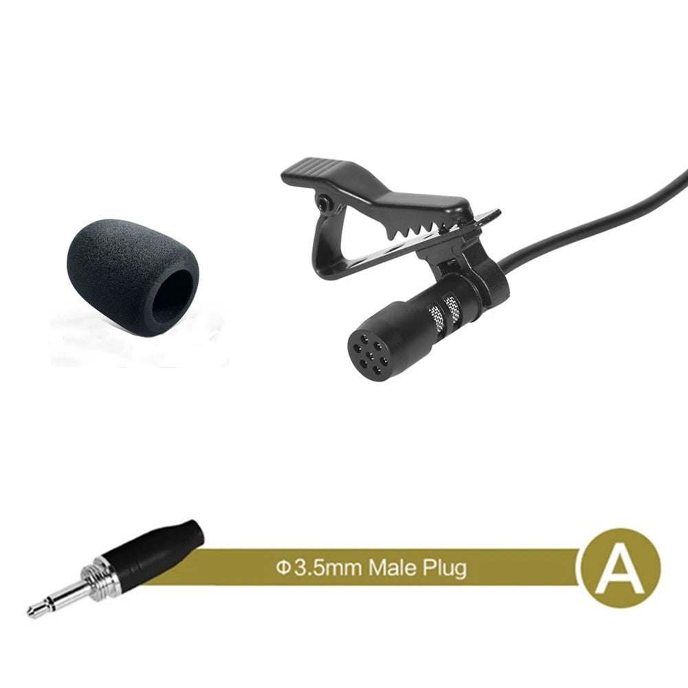3.5mm Black Lavalier Lapel Microphone Miniature Broadcast Quality For Wireless System With A Metal Clip And A Windscreen Oasis Select A