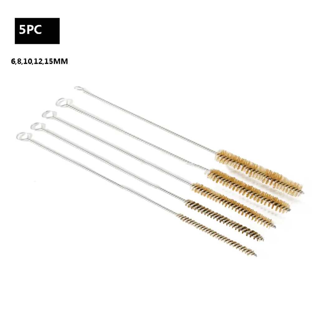 5/10pcs Cleaning Brushes Stainless Steel Cylinder Wire Tube Pipe Cleaning Brush Thread For Polish Clean Rust Removal Oasis Select 5pcs A