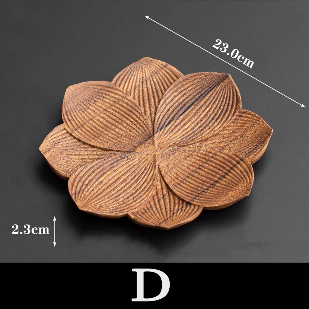 Walnut Leaf Tea Spot Tray Home Wooden Tea Table Solid Wood Dry Brew Tea Cup Tray Wooden Pastry Plate Tableware Party Supplies Oasis Select D L