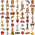 63-Piece Waterproof Temporary Tattoos – Western Cowboy Stickers