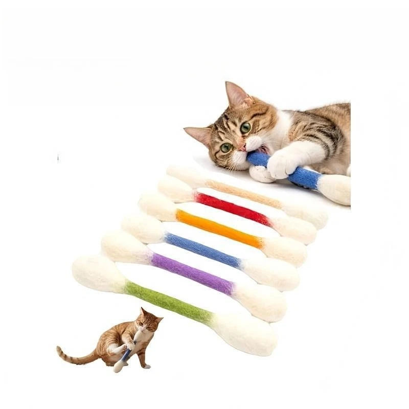 Creative Large Cotton Swab Shaped Catnip Toy 6-pack Giant Kitten Grinding Biting Stick Durable Teeth Cleaning And Grinding Rope Oasis Select