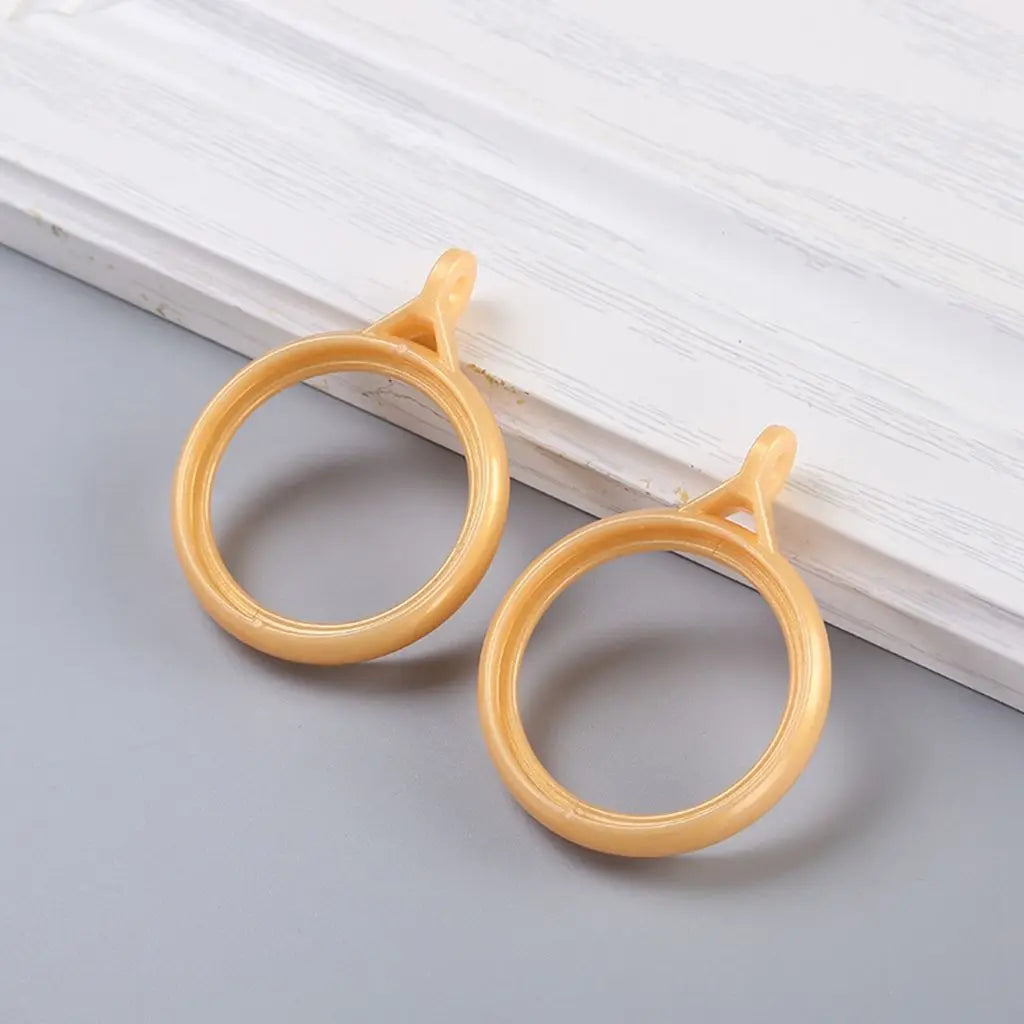 Elegant Strong Solid Color Simple Mute Thicken Curtain Rings Hanging Loop Buckle Roman Rod Clip Hook Curtain Accessories Oasis Select gold