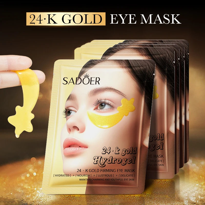 SADOER 24K Gold Collagen Eye Mask – Dark Circles & Anti-Aging Eye Mask Patches Oasis Select