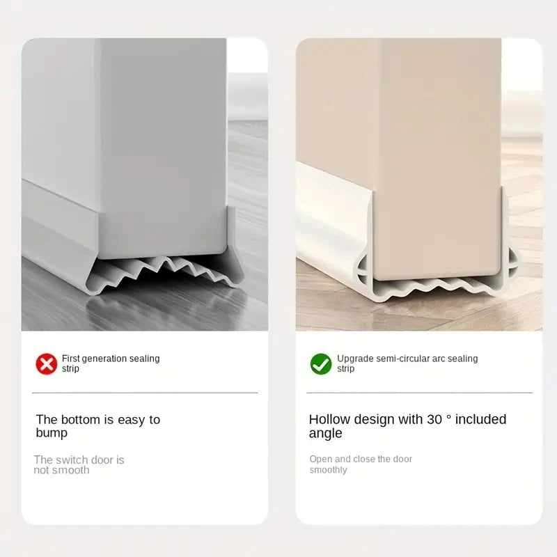 Adjustable Door Bottom Seal Strip Weather Strip Under Door Draft Stopper Thicker Anti-Cold Gap Blocker Sealing Weather Strip Oasis Select