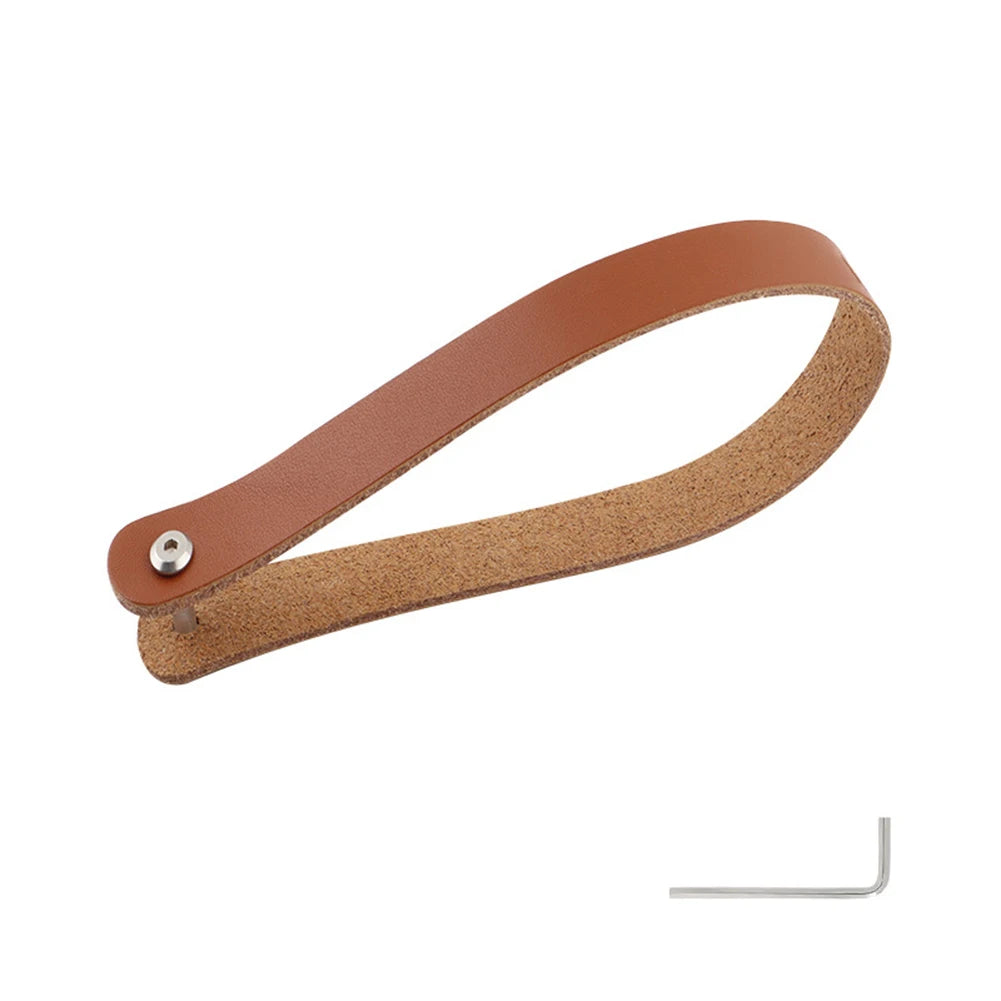 Bike Accessory Cowhide Handle Bike Commuting Black Convenient Pull Ring Lightweight Design Quick Removal Feature Oasis Select Brown