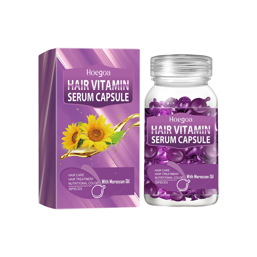 Smooth Hair Vitamin Capsule Repairing Frizzy Dry Improve Split Hair Restore Soft Shiny Moroccan Nourishing Hair Care Essence Oasis Select Sunflower Oil
