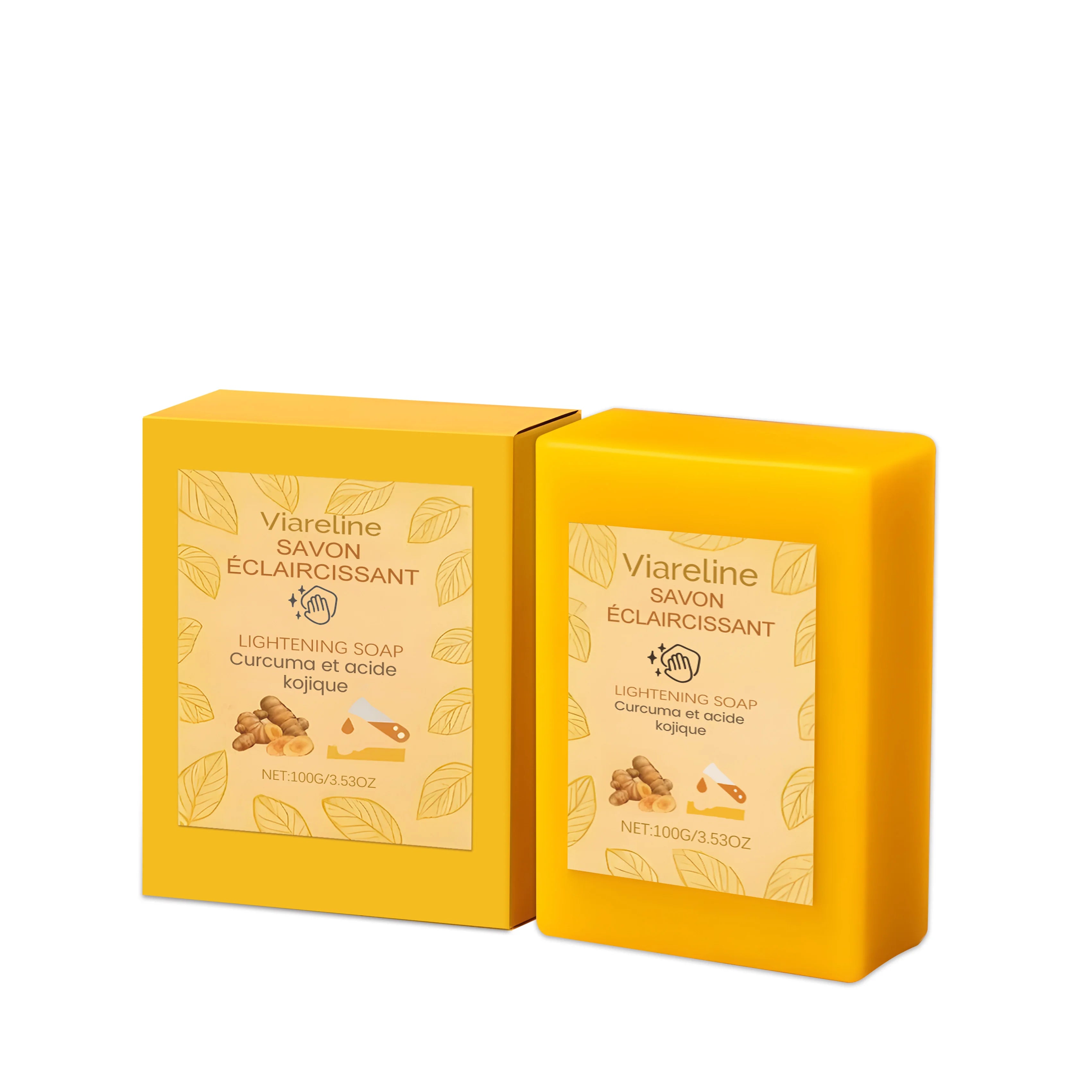 Kojic Acid Turmeric Soap Whitening Body Wash Remove Dark Spot Pimple Even Skin Tone Exfoliating Deep Cleansing Handmade Soap Oasis Select 100g boxed