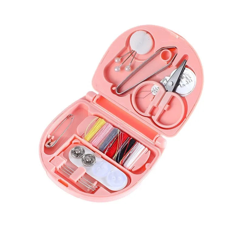 1pcs Portable Mini Semi-Circular Sewing Box Household Compact Sewing Kit Lightweight Needle & Thread Set for Travel Home Use Oasis Select