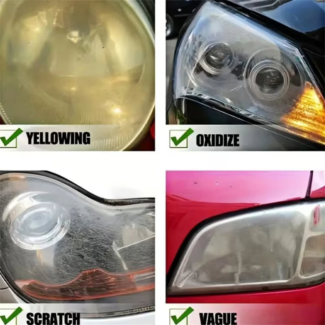 Car Headlight Restoration Polish - 40ml Anti-Yellowing Cleaner, Removes Scratches & Oxidation for Clear Headlight Lenses Oasis Select