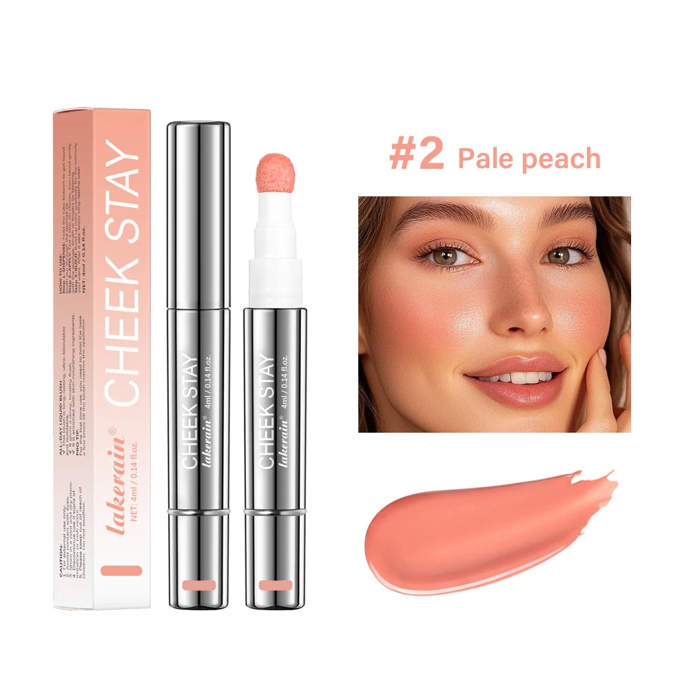 6 Colors Liquid Blush Stick with Sponge Tip Matte Makeup Waterproof Long-Lasting Color Correction Smooth for Lips and Cheeks Oasis Select Color 2
