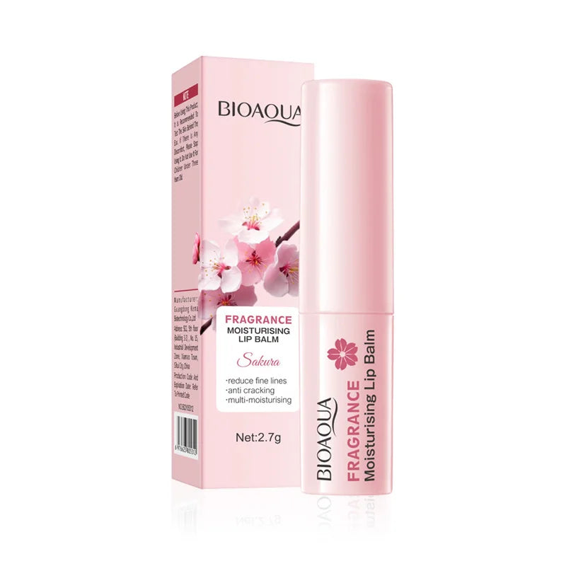 BIOAQUA Sakura Cherry Blossom Moisturizing Lip Balm 1/2/3pcs Moisturizing Lip Balm Oasis Select 1pcs