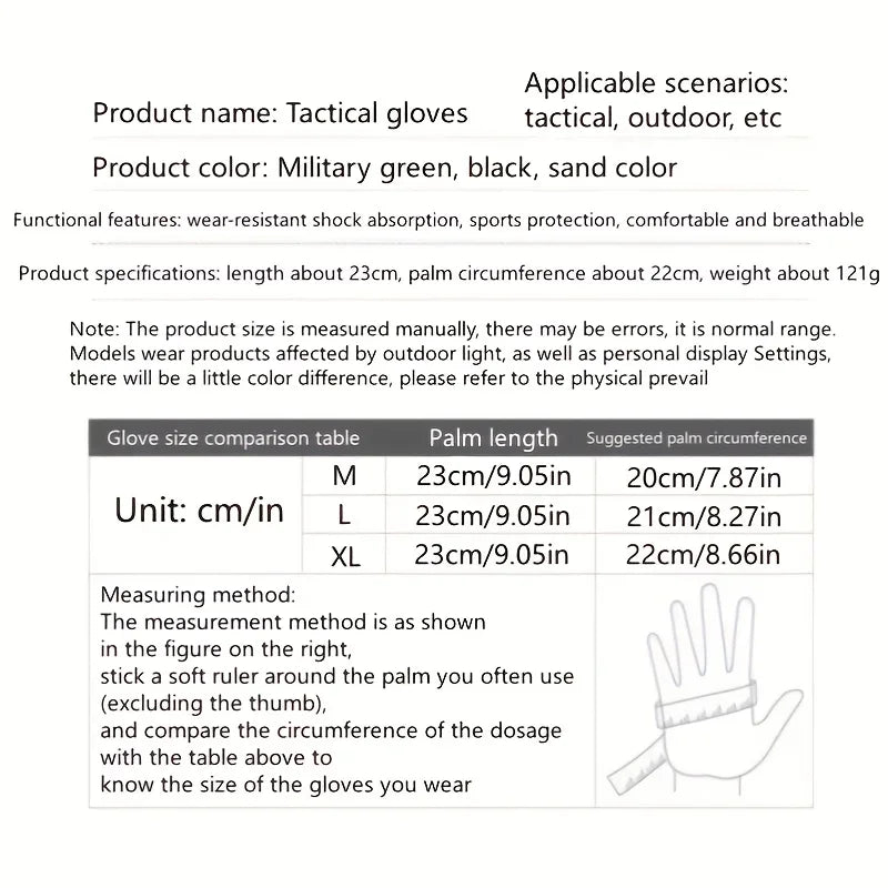 Tactical Military Gloves, Color Bullet Air Gun Shooting, Soldier Combat Anti Slip Bicycle All Finger Gloves, MEN'S Clothing GLOV Oasis Select
