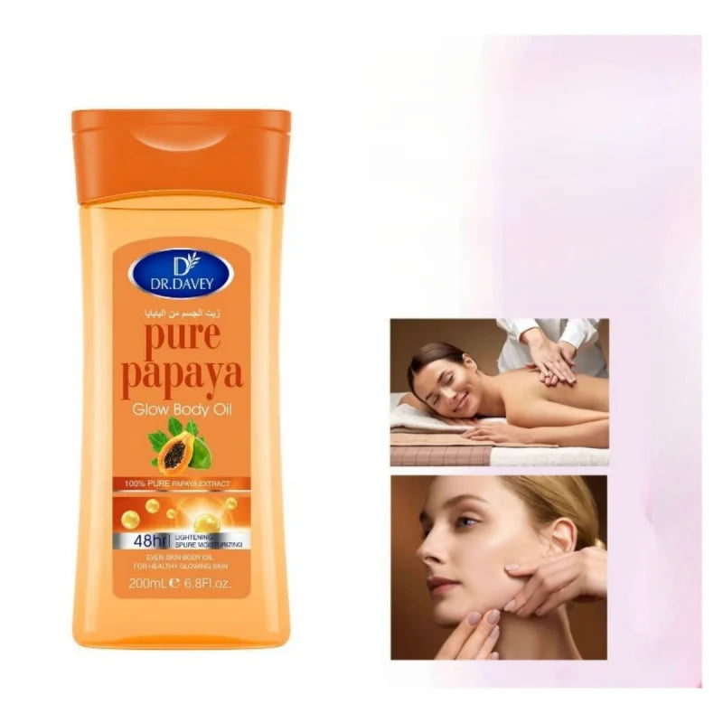DR.DAVEY Papaya Glow Body Oil – Moisturizing Massage Oil 200ml