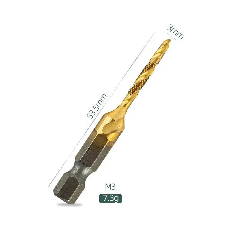 M3 M4 M5 M6 M8 M10 Hand Tools Hex Shank Titanium Plated HSS Screw Thread Metric Tap Drill Bits Screw Machine Compound Tap Oasis Select A1