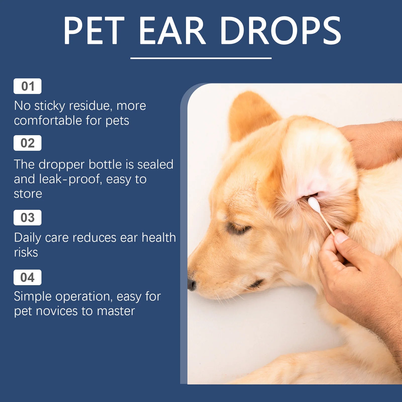 Pet Ear Cleaner Remove Ear Mites Fungus Deep Cleansing Pet Ear Dirt Reduce Redness Odor Gentle Deodorizing Itching Relieve Drop Oasis Select