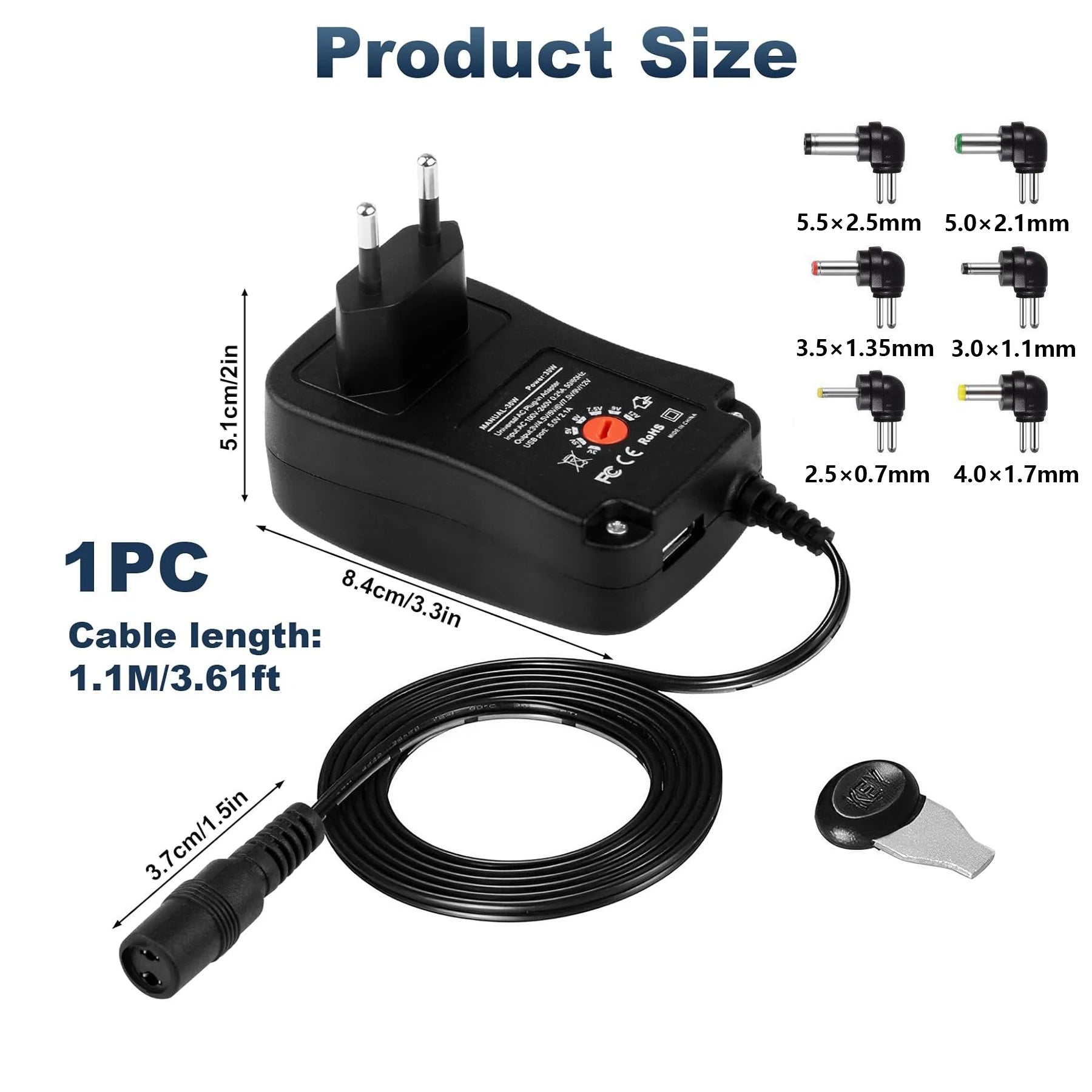 Adjustable Power Supply AC 220V 110V TO DC 3V 4.5V 5V 6V 7.5V 9V 12V Power Supply Adapter 30W USB Universal Charger 5V 2.1A Oasis Select