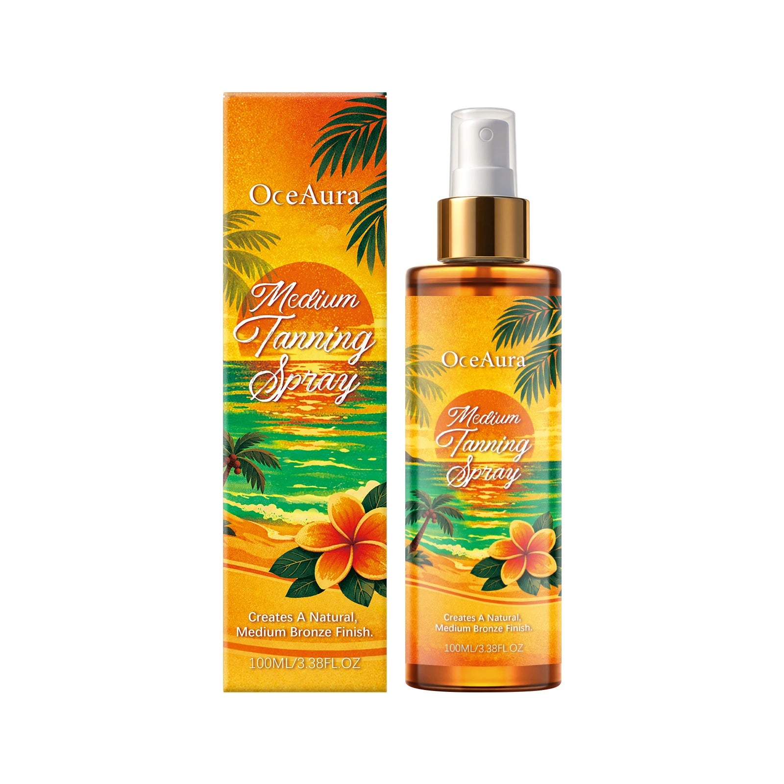 Self Tanning Spray Self Tanner Sunless Tanning Mist for Body Face Natural Looking Gradual Tan Sunless Tanner Spray for Men Women Oasis Select 100ml Boxed
