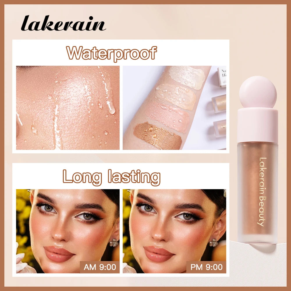 4 Colors Liquid Highlighter Brighten Skin Tone Highlighter Lightweight High Glossy Finish Natural Glow Liquid Luminizer Makeup Oasis Select
