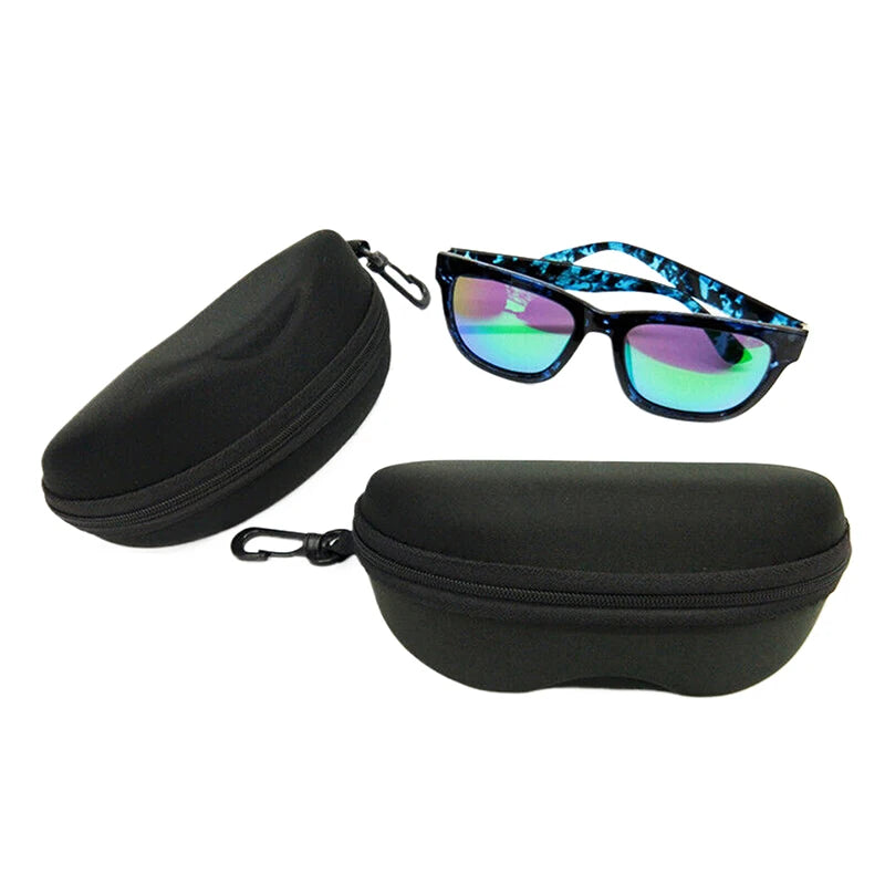 EVA Zipper Sunglasses Case with Hook – Shockproof Eyeglass Pouch