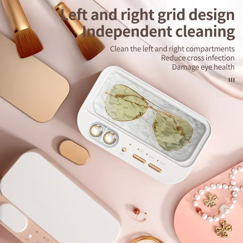 48Khz Cleaning Machine Ultrasonic Cleaner Double Bin Vibration Full Cleaning Jewelry Household Adjustable CleanerNew Oasis Select