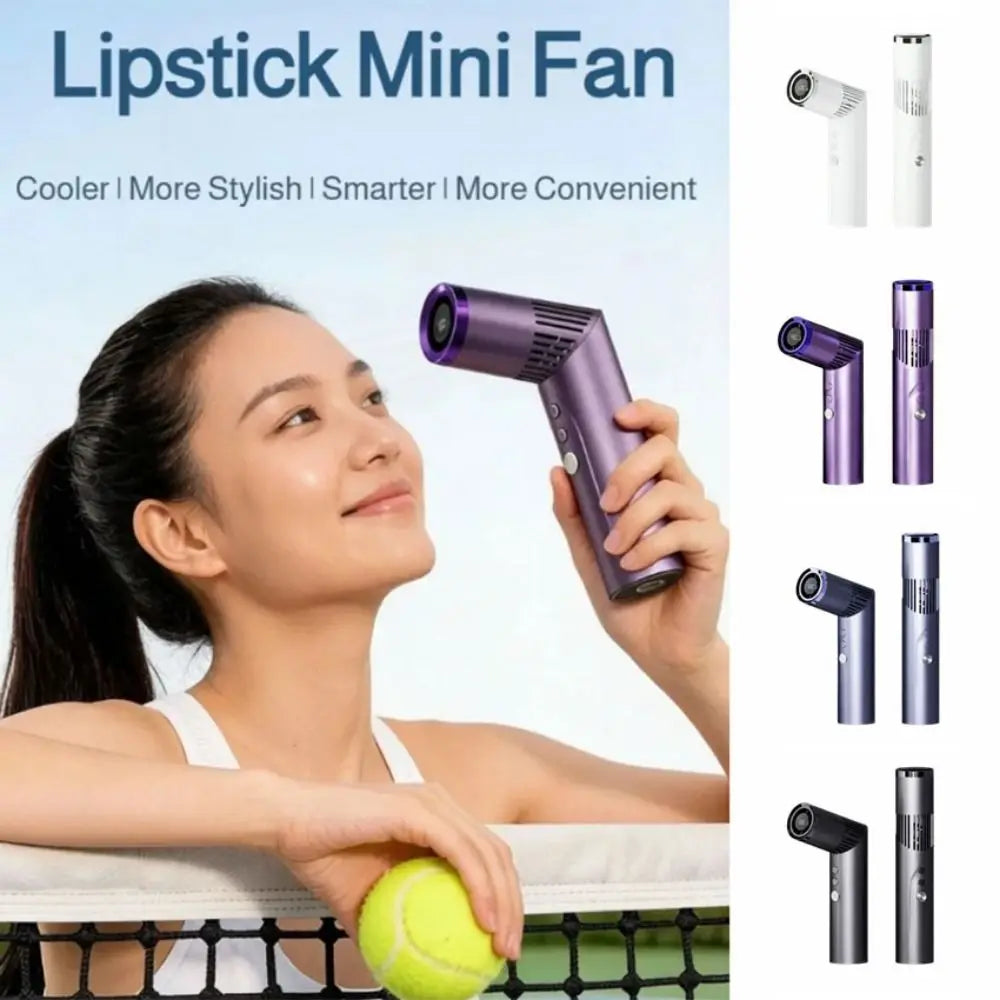 Portable Mini Cooling Fans USB Rechargeable Ice Compress Handheld Folding Fan High Speed Lipstick Size Air Conditioner Fan Oasis Select