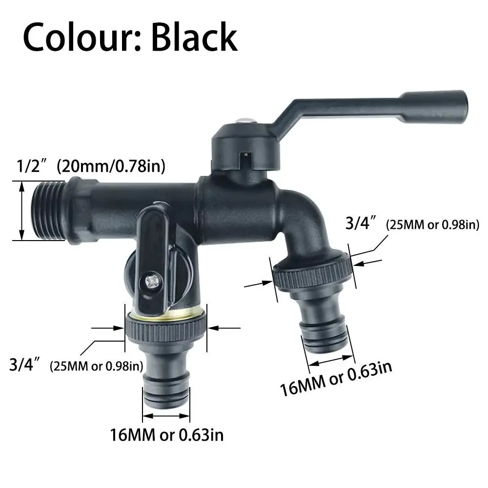 Black Brass Anti-Freeze Bibcock Faucet – Dual Outlet 1/2" Bibcock Faucet Oasis Select