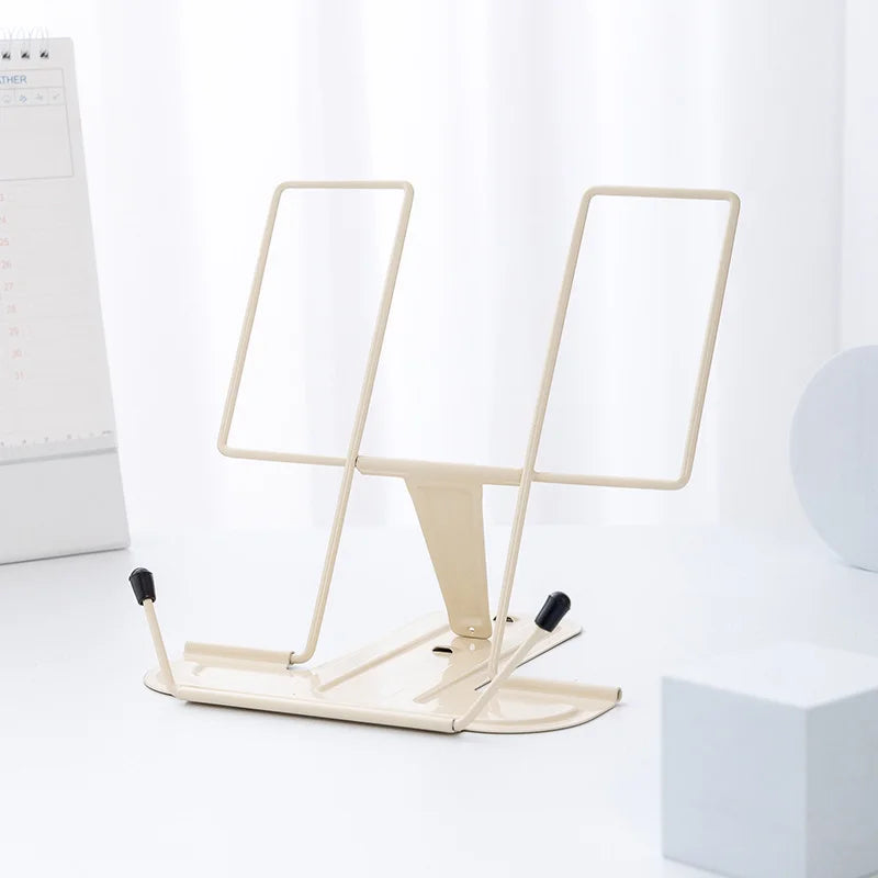 Simple metal reading stand, foldable reading stand, portable reading bookshelf, music stand Oasis Select Beige