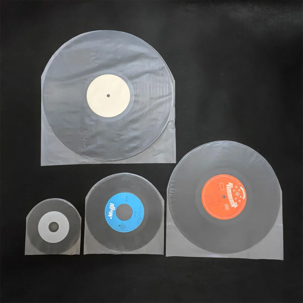 50Pcs Anti-Static Vinyl Record Sleeves – 7, 10 & 12 Inch LP Bags