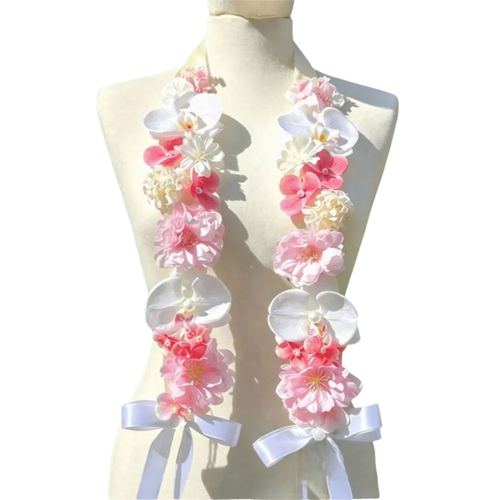 Floral Decorative Satin Flower Shawl Elegant Ornament Mixed Blooms Artificial Flowers Sash Reusable Multi-functional Oasis Select Pink