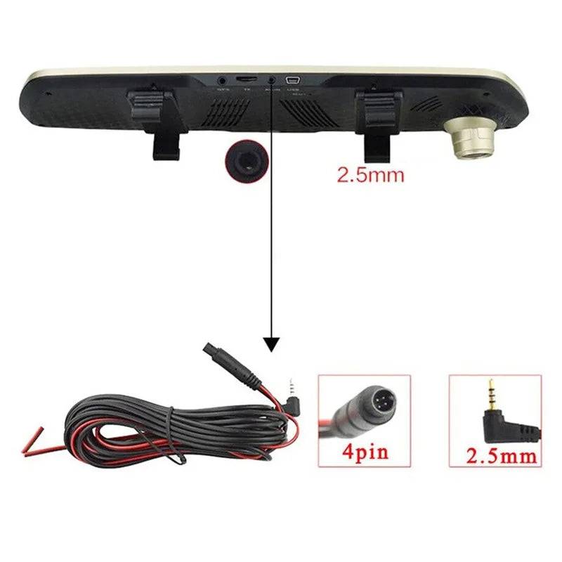 12V 24V 4Pin Car DVR Dash Camera Cable Reverse Rear View Parking Video Extension Cable DC 2.5MM jack Wire Rear View Camera Cable Oasis Select