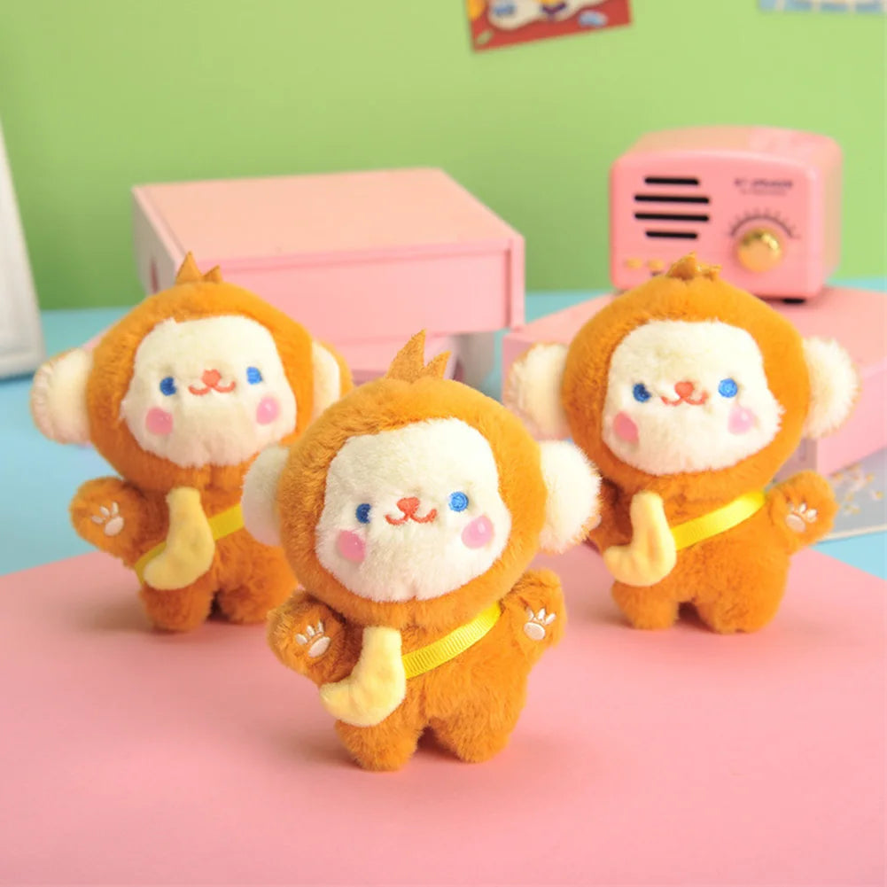 12cm Plush Monkey Keychain – Cute Stuffed Animal Bag Charm