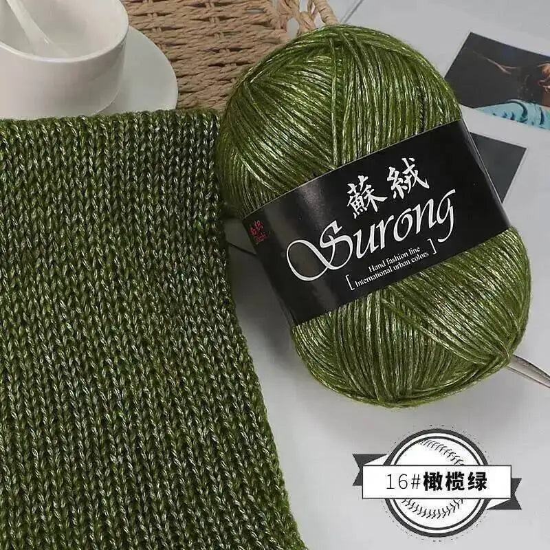 100g Metallic Hand knitting Yarn Crocheting silk acrylic Yarn to knit sweater blanket hat line Crocheting bag slipper Thread Oasis Select 16 Olive Green