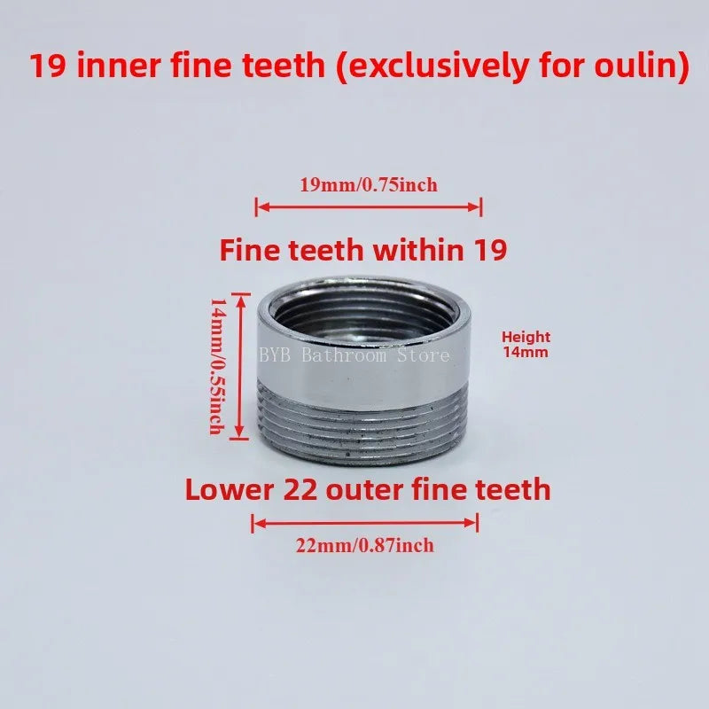 Stainless Steel M22 to M19 Thread Connector Garden Household Kitchen Faucet Joints Tap Adapter Water Purifier Accessory Oasis Select Male M22 Female M19