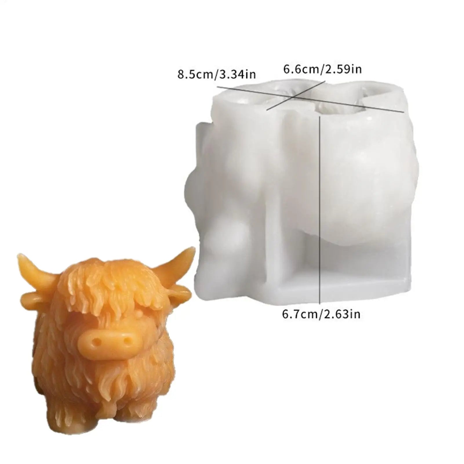 Animal Molds 3D Resin Molds Food-Grade Highland Cow Design Mould DIY Handmade Resin Crafts Supplies for Cake Snack Jelly Wax Oasis Select