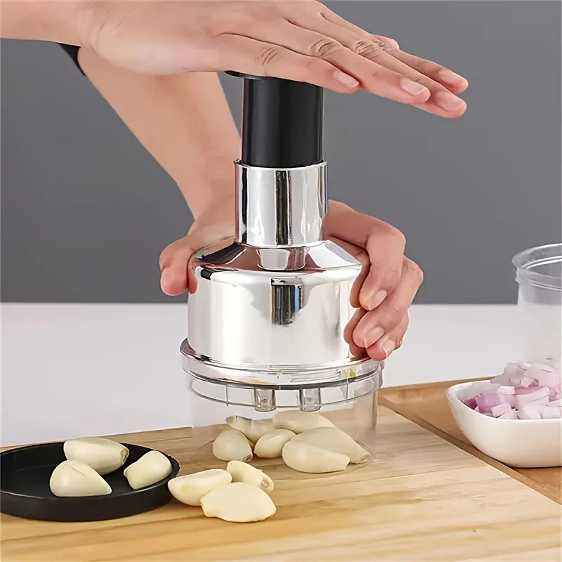 1pc Garlic Press & Crusher, 410 Stainless Steel Masher with Plastic Electroplated Handle, Kitchen Tool for Garlic Ginger Chili Oasis Select