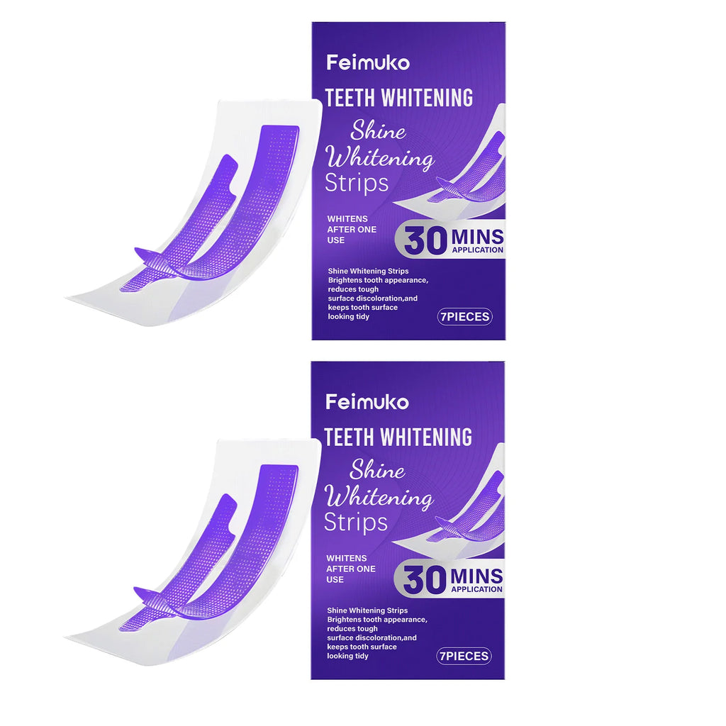 Purple Teeth Whitening Strips 30min Brighten Tooth Remove Plaque Stain Cleaning Oral Hygiene Strips Oasis Select 2box