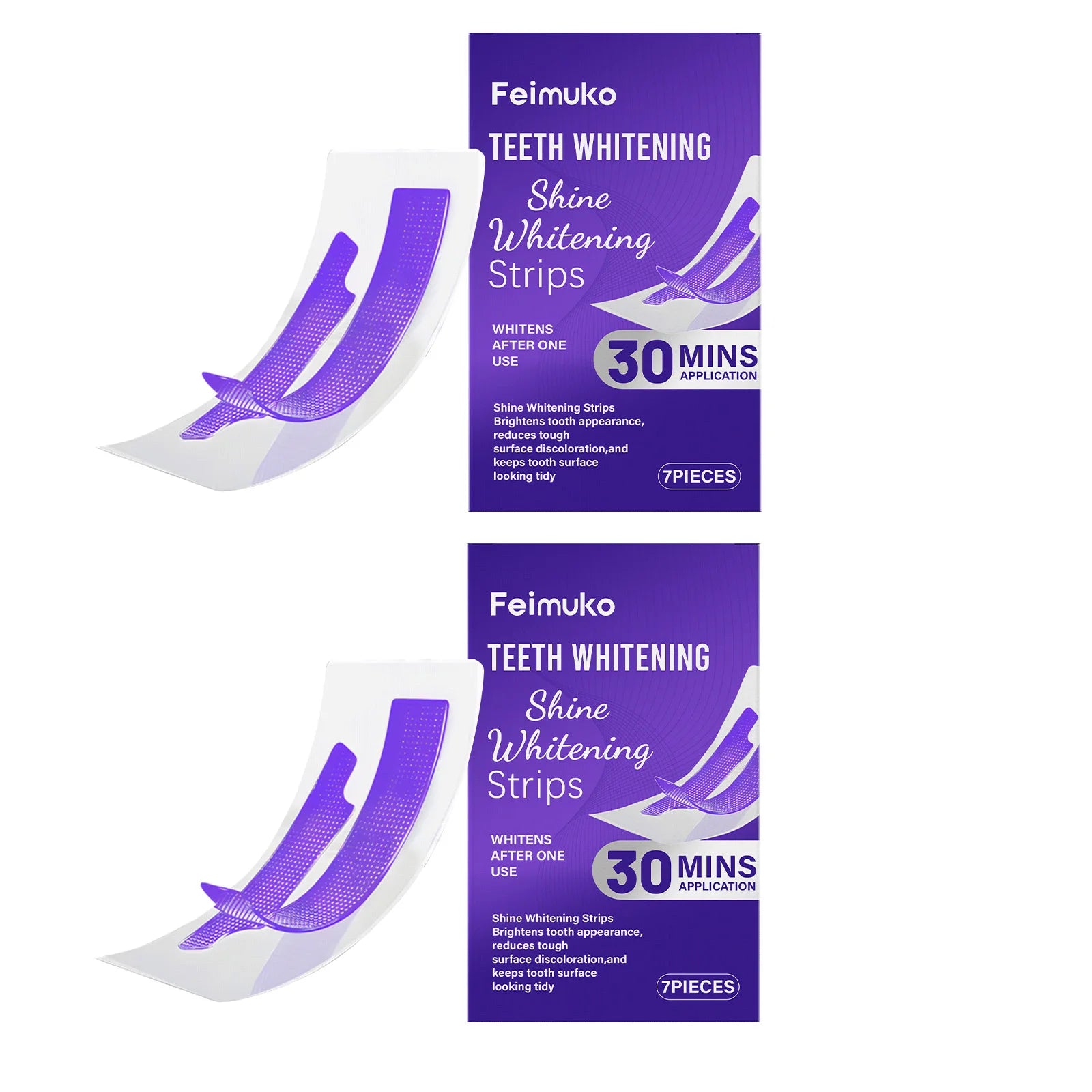 Purple Teeth Whitening Strips 30min Brighten Tooth Remove Plaque Stain Cleaning Oral Hygiene Strips Oasis Select 2box