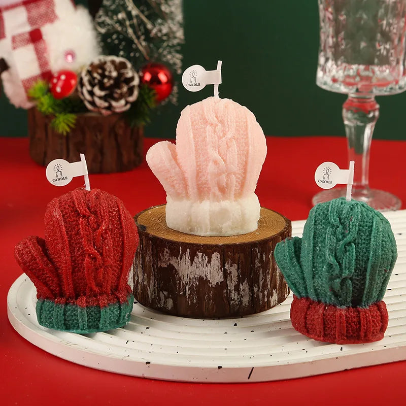 Christmas Wool Gloves Aromatherapy Candles Holiday Gifts Ins Photography Props Diy Creative Ornaments Aromatherapy Candles Decor Oasis Select