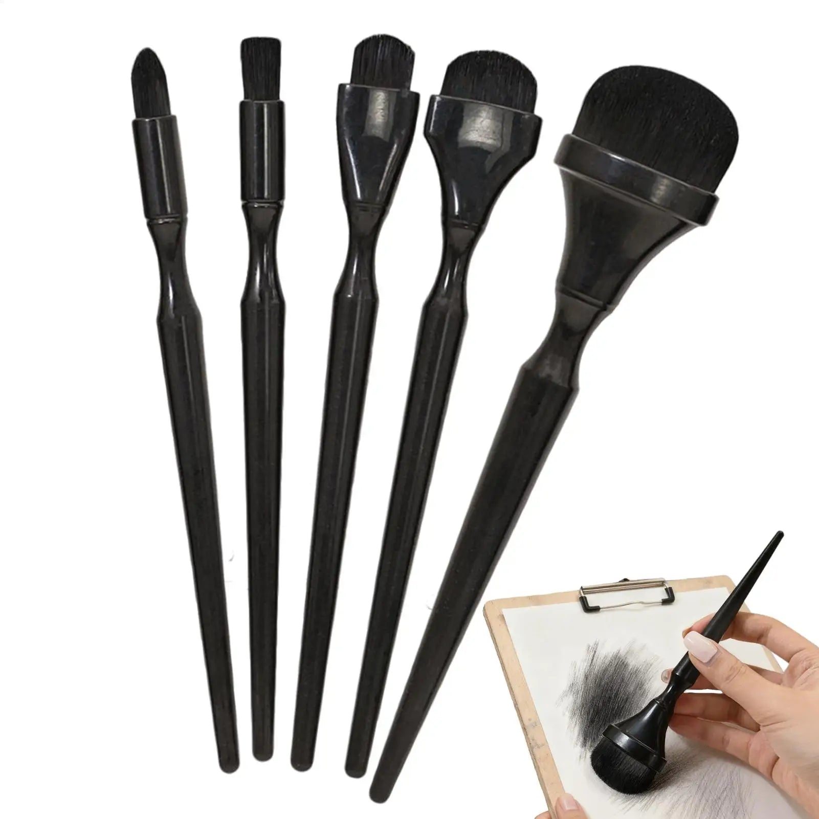 5Pcs Blending Brush for Charcoal Drawing Pastel Painting Gilding Ink Painting Brushes Tools for DIY Scrapbooking Cards Painting Oasis Select