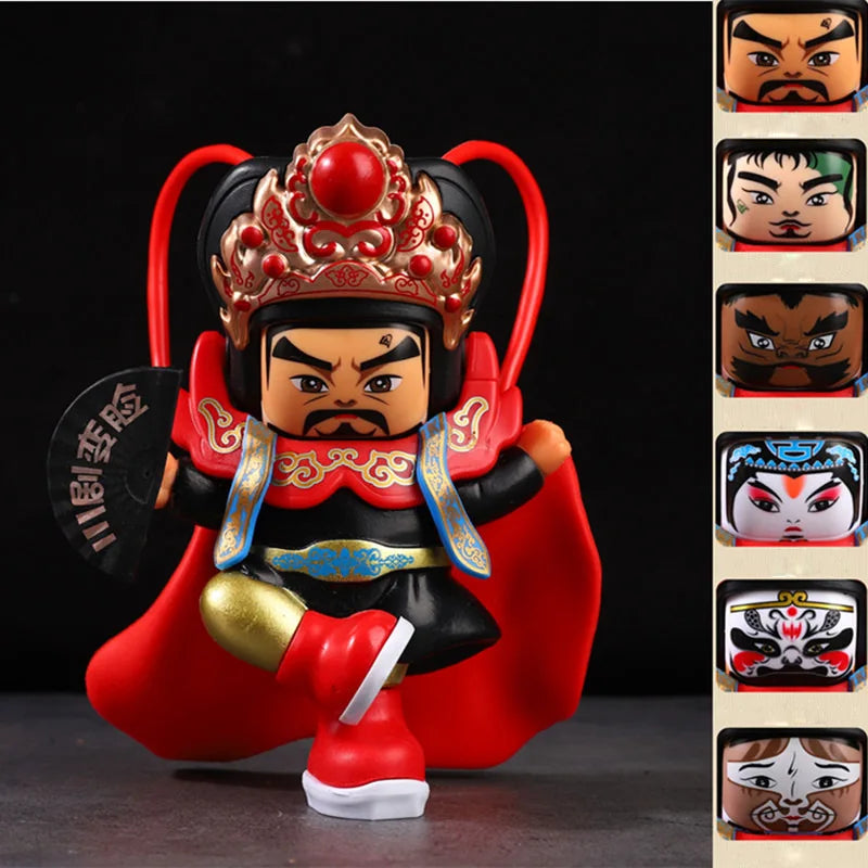 Sichuan Opera Face Changing doll Sichuan Opera facial makeup frosted face changing doll Chinese style handicraft opera doll Oasis Select 8-Six face